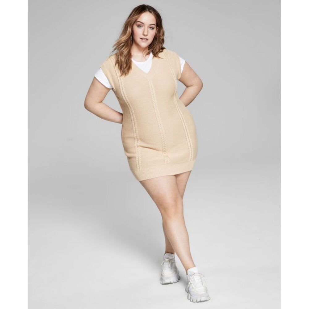 And Now This Now This Trendy Plus Size Sweater Vest Dress